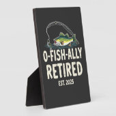 Offishally remüde Est. 2025 Ruhestand Fisher Vater Fotoplatte (Seite)