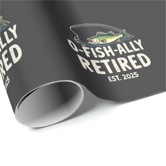 Offishally remüde Est. 2025 Ruhestand Fisher Vater Geschenkpapier (Rolleneckpunkt)