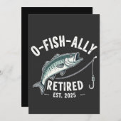 Offishally Ruhestand 2025 Fisher Vater Ruhestand Einladung (Vorne/Hinten)