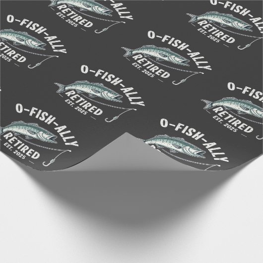 Offishally Ruhestand 2025 Fisher Vater Ruhestand Geschenkpapier (Ecke)