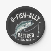 Offishally Ruhestand 2025 Fisher Vater Ruhestand Pappteller (Vorderseite)