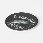 Offishally Ruhestand 2025 Fisher Vater Ruhestand Pappteller (Schrägansicht)