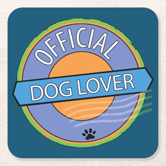 Offizial Dog Lover Rechteckiger Pappuntersetzer (Vorderseite)