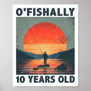 Offiziell 10 Jahre alt 2015 Angeln Fischer 10. Poster