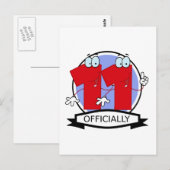 Offiziell 11 Geburtstagsbanner Postkarte (Vorne/Hinten)
