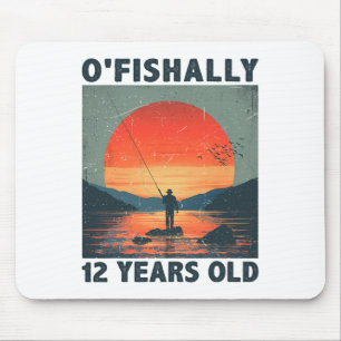 Offiziell 12 Jahre alt 2013 Angeln Fischer 12. Mousepad
