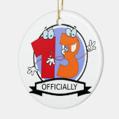 Offiziell 13 Geburtstags-Fahne Keramikornament (Links)