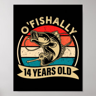 Offiziell 14 Jahre alter Fischer fischt zum 14. Ge Poster