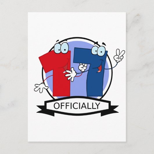 Offiziell 17 Geburtstagsbanner Postkarte (Vorderseite)
