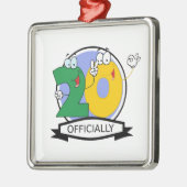 Offiziell 20 Geburtstagsbanner Silbernes Ornament (Links)