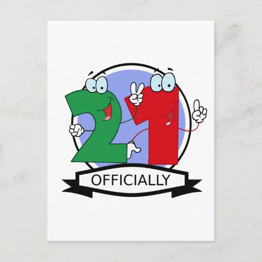 Offiziell 21 Geburtstagsbanner Postkarte (Vorderseite)