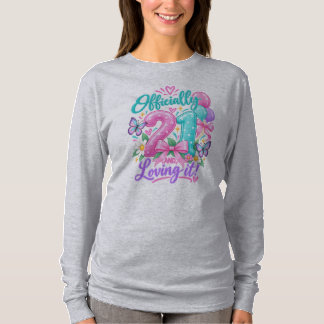 Offiziell 21 und Liebe Dessen Pastell 21. Geburtst T-Shirt