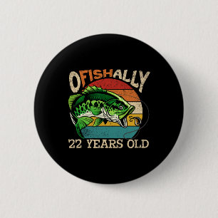 Offiziell 22 Jahre alte Fischerei-Geburtstag-Theme Button