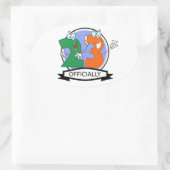 Offiziell 23 Geburtstagsbanner Ovaler Aufkleber (Tasche)