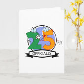 Offiziell 25 Geburtstagsbanner Karte (Gelbe Blume)