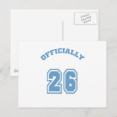 Offiziell 26 postkarte (Vorne/Hinten)