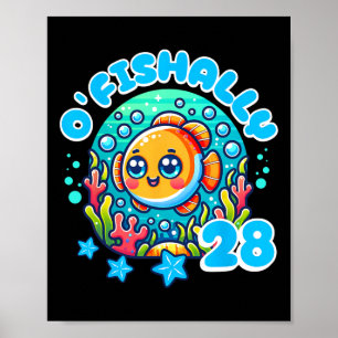 Offiziell 28 Jahre alte lustige 28. Geburtstagsang Poster