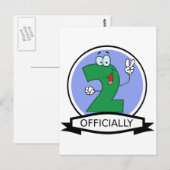 Offiziell 2 Geburtstagsbanner Postkarte (Vorne/Hinten)