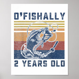 Offiziell 2 Jahre altes Shirt 2. Geburtstag Angeln Poster