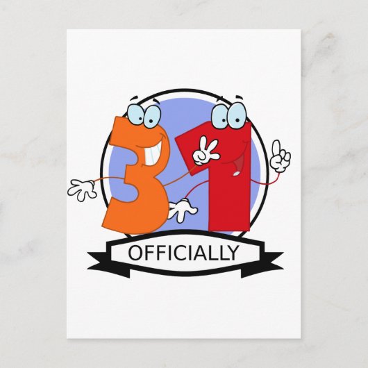 Offiziell 31 Geburtstagsbanner Postkarte (Vorderseite)