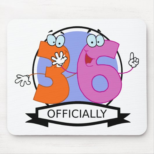 Offiziell 36 Geburtstagsbanner Mousepad (Vorne)