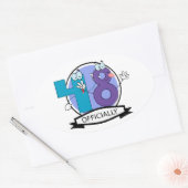 Offiziell 48 Geburtstagsbanner Ovaler Aufkleber (Umschlag)