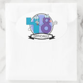 Offiziell 48 Geburtstagsbanner Ovaler Aufkleber (Tasche)