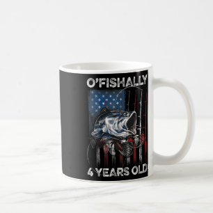 Offiziell 4 Jahre altes Shirt 4. Geburtstag Angeln Kaffeetasse