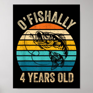 Offiziell 4 Jahre altes Shirt 4. Geburtstag Vintag Poster