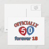 Offiziell 50 für immer 18 postkarte (Vorne/Hinten)