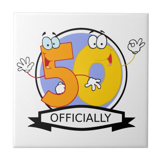 Offiziell 50 Geburtstagsbanner Fliese (Vorderseite)