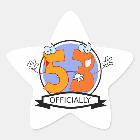 Offiziell 53 Geburtstagsbanner Stern-Aufkleber (Vorderseite)