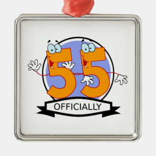 Offiziell 55 Geburtstagsbanner Ornament Aus Metall