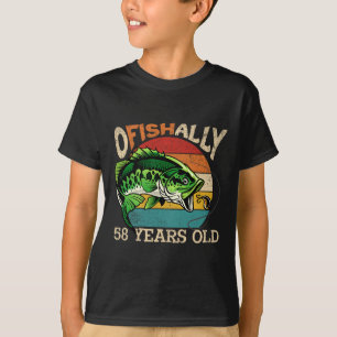Offiziell 58 Jahre alte Fischerei-Geburtstag-Thema T-Shirt