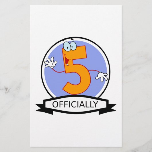 Offiziell 5 Geburtstagsbanner Briefpapier (Vorderseite)