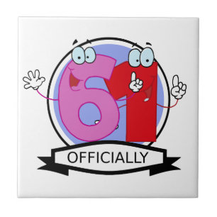 Offiziell 61 Geburtstagsbanner Fliese