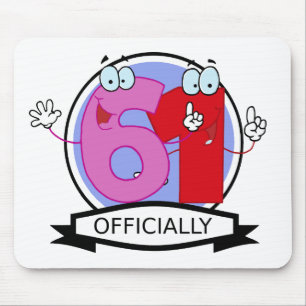 Offiziell 61 Geburtstagsbanner Mousepad