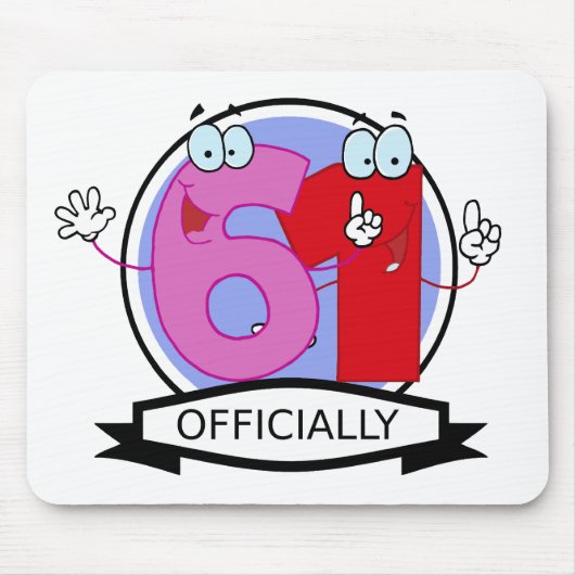 Offiziell 61 Geburtstagsbanner Mousepad (Vorne)