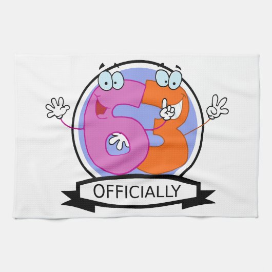 Offiziell 63 Geburtstagsbanner Geschirrtuch (Horizontal)