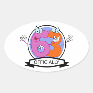 Offiziell 63 Geburtstagsbanner Ovaler Aufkleber