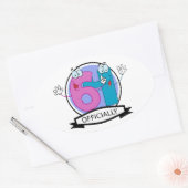 Offiziell 64 Geburtstagsbanner Ovaler Aufkleber (Umschlag)