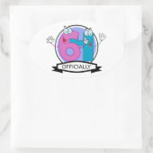 Offiziell 64 Geburtstagsbanner Ovaler Aufkleber (Tasche)