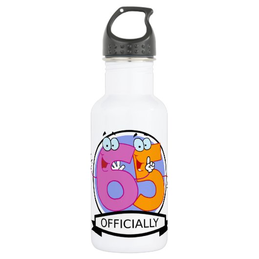 Offiziell 65 Geburtstagsbanner Edelstahlflasche (Vorderseite)