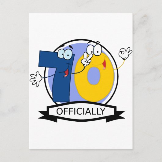 Offiziell 70 Geburtstagsbanner Postkarte (Vorderseite)