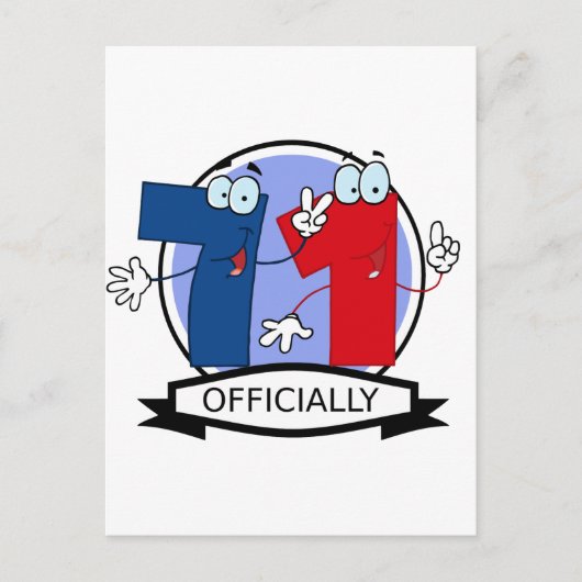 Offiziell 71 Geburtstagsbanner Postkarte (Vorderseite)