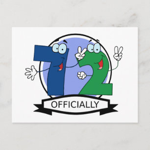 Offiziell 72 Geburtstagsbanner Postkarte