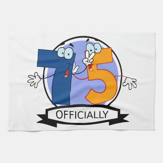 Offiziell 75 Geburtstagsbanner Handtuch (Horizontal)