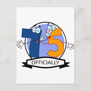 Offiziell 75 Geburtstagsbanner Postkarte