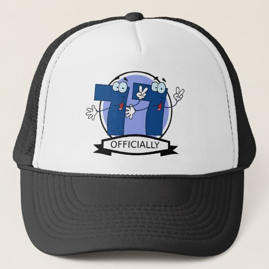 Offiziell 77 Geburtstagsbanner Truckerkappe (Vorderseite)