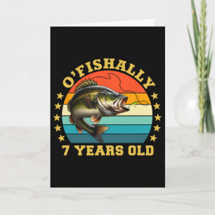 Offiziell 7 Jahre alte Retro-Fischerei zum Geburts Karte